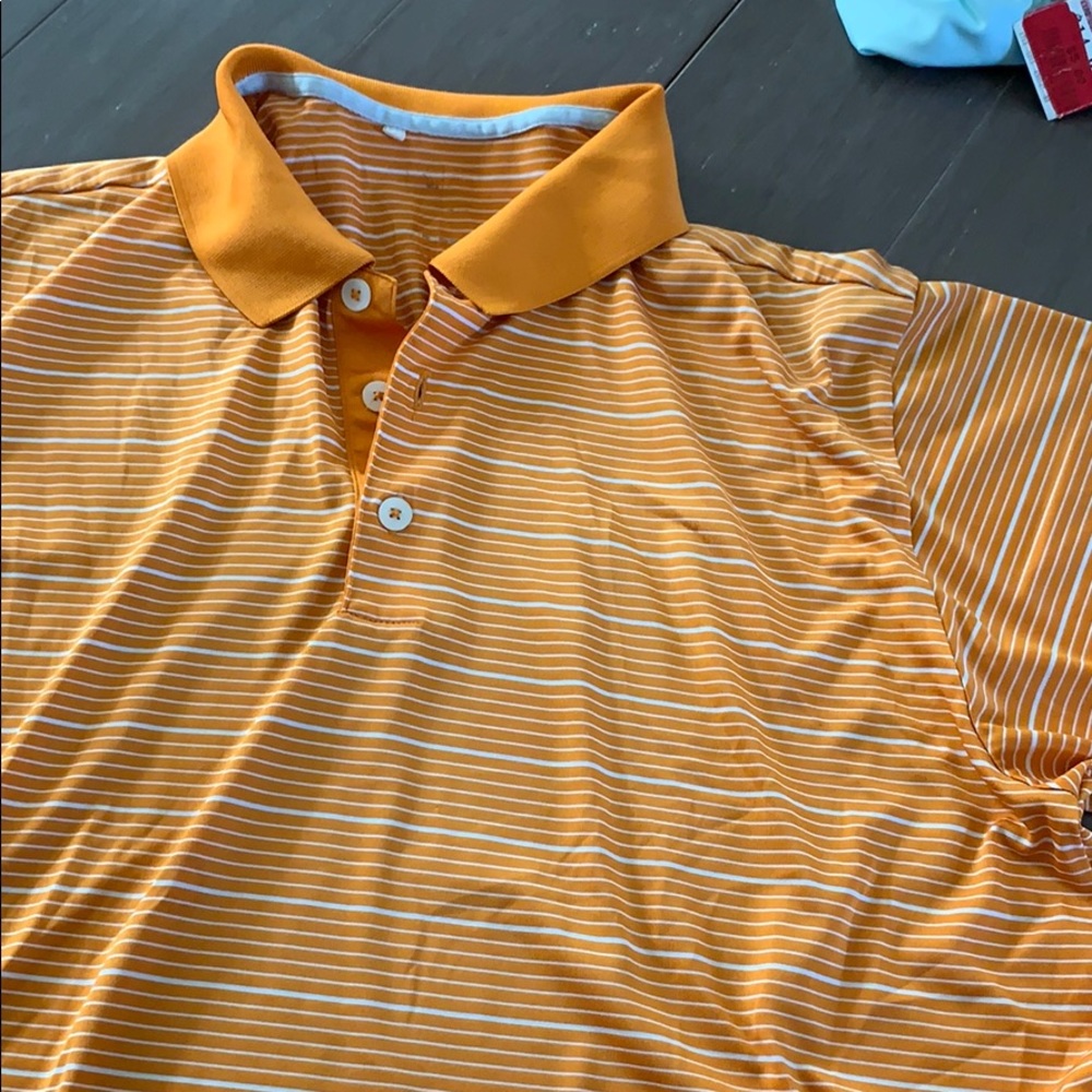 💰Adidas orange & white golf shirt